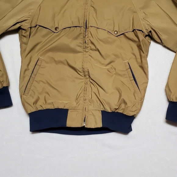 VINTAGE 70s LL Bean Khaki Blue Ribbed Talon Zipper Full-zip Windbreaker Jacket - Picture 3 of 15